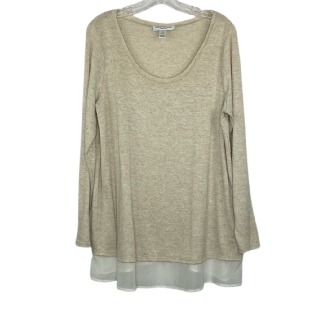 Lilly McKay collection long sleeve tunic blouse women's size Large